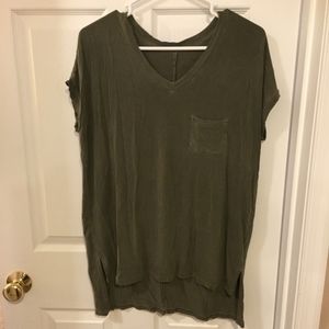 AEO Soft and Sexy Green V-Neck Loose Tee
